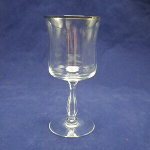 Noritake Rhythm Clear Crystal Wine Glass With Silver Trim